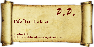 Páhi Petra névjegykártya